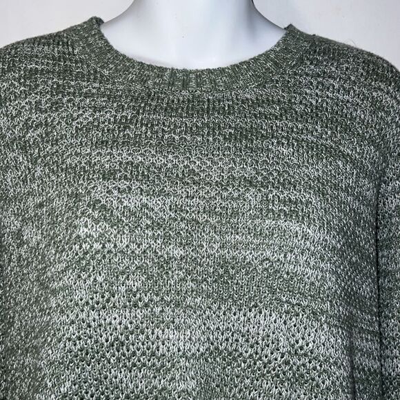 APPLESEED’S Sage Green and White Marled Cotton Knit Sweater-M - Picture 2 of 9